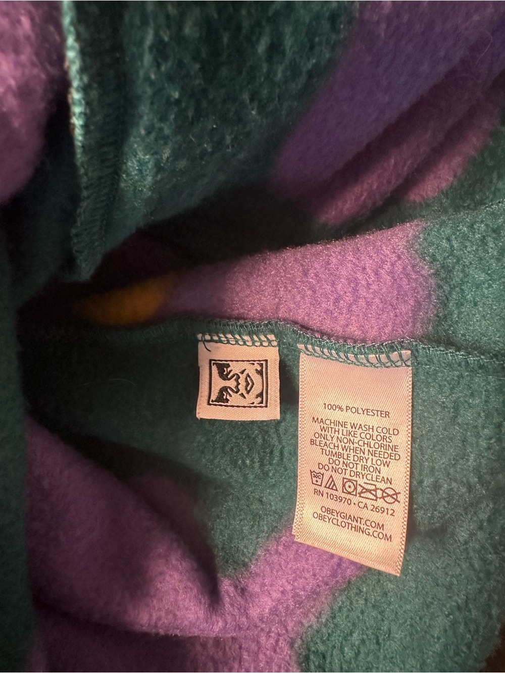 Obey‎ Men’s Streetwear Boho Floral Half-Zip Fleece size Medium - Picture 13 of 13